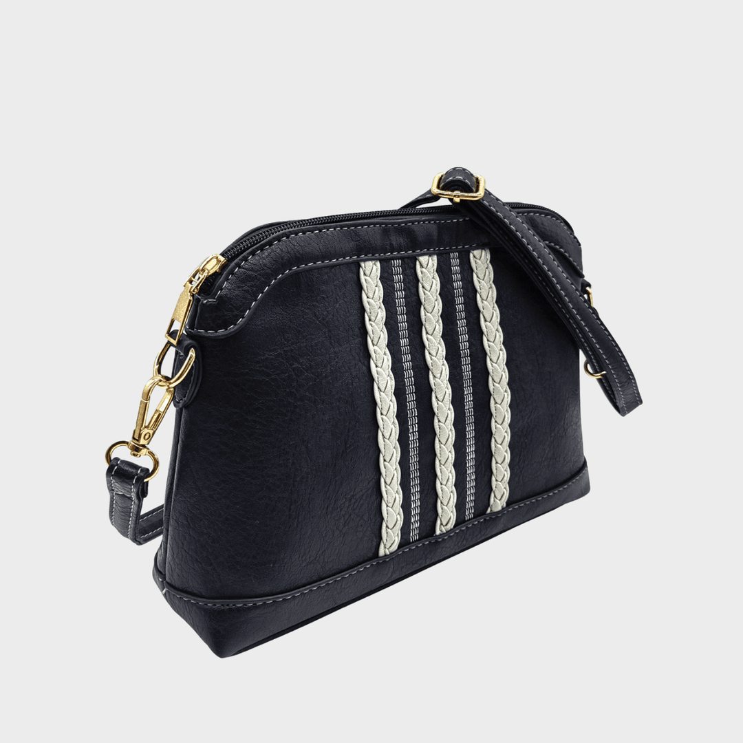 Black Small Crossbody Bag with Contrast Stitch Detail from You Know Who's
