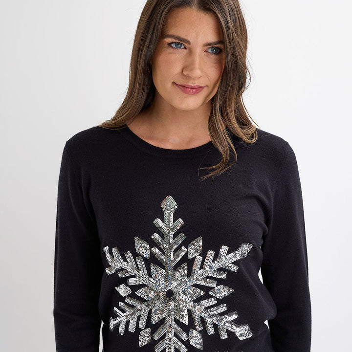 Black Snowflake Christmas Jumper from You Know Who's