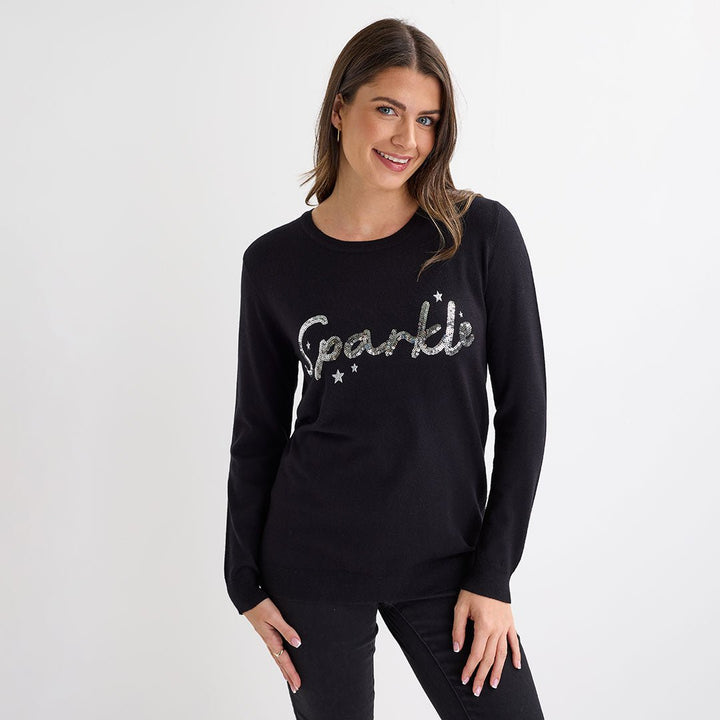 Black Sparkle Christmas Jumper from You Know Who's