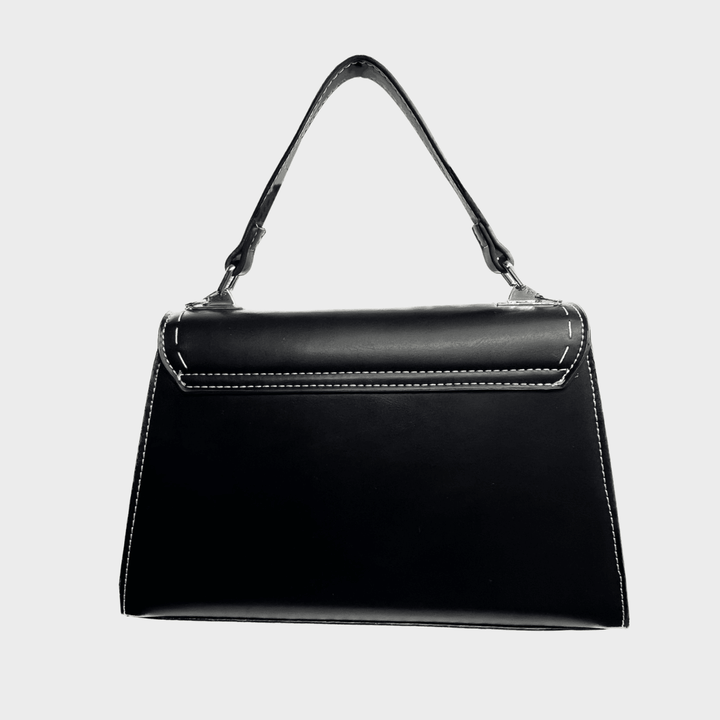 Black Structured Flap Shoulder Bag from You Know Who's