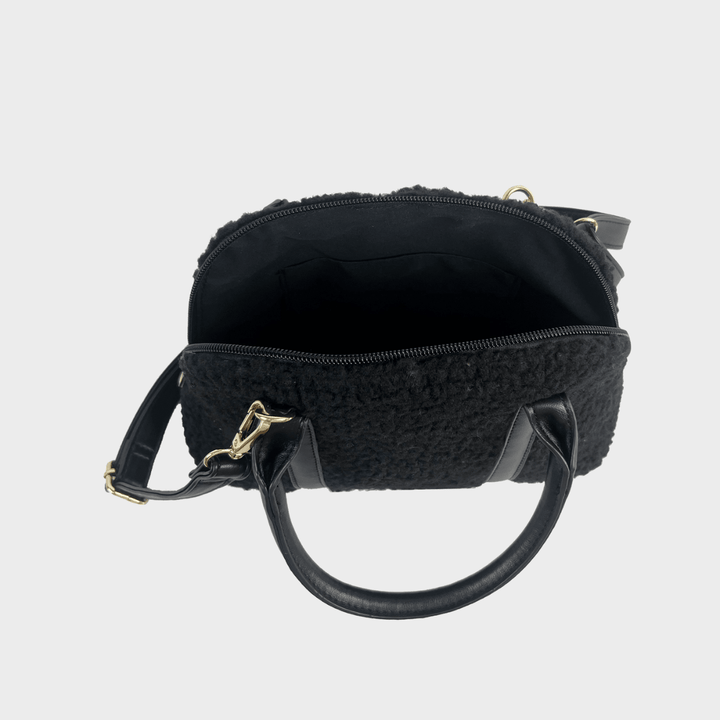 Black Teddy Mini Bowler Bag with Strap from You Know Who's
