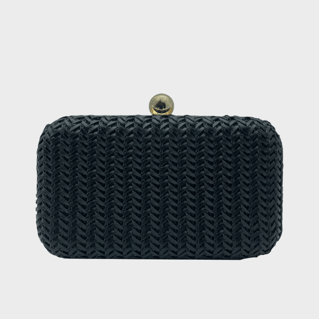 Black Woven Clutch Bag from You Know Who's