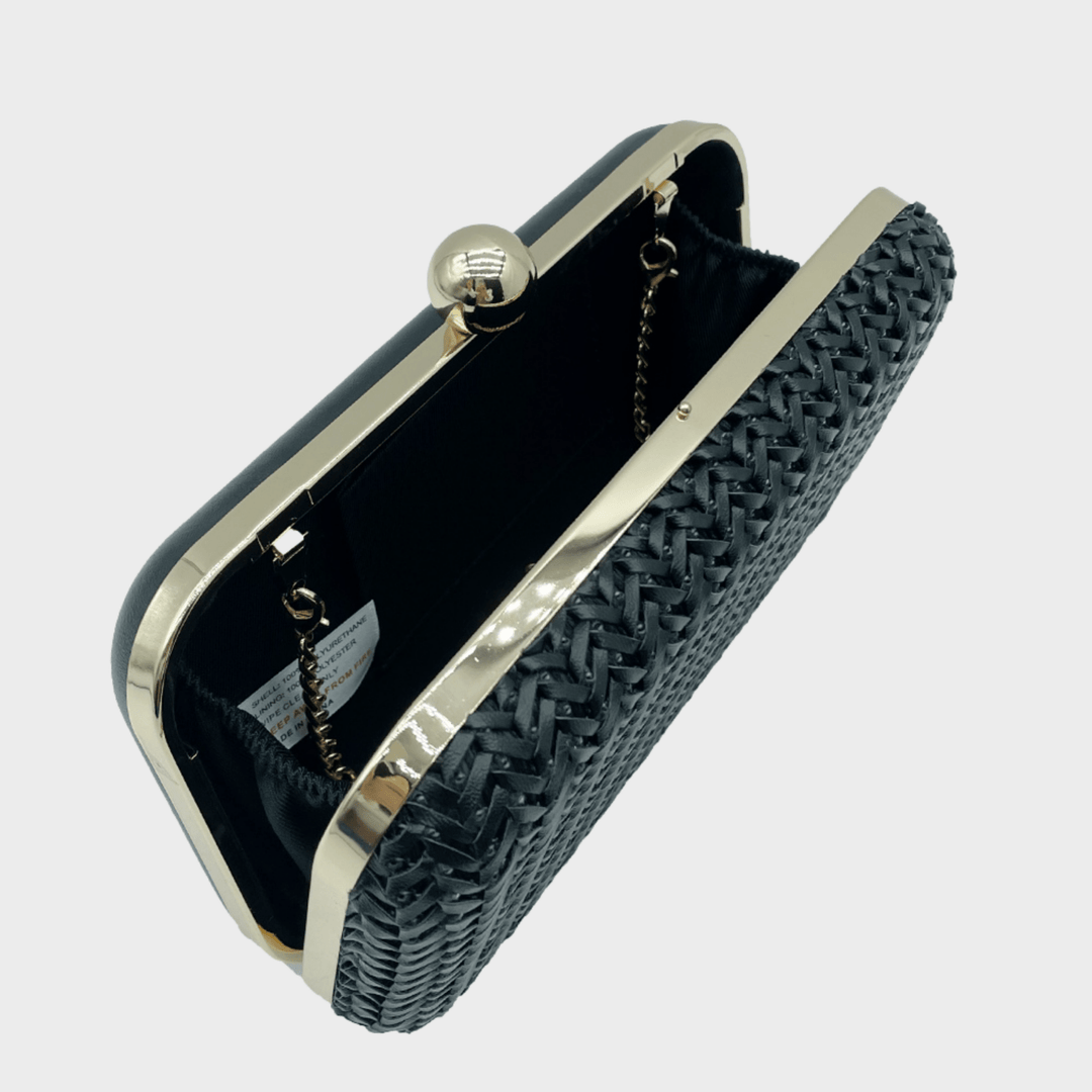 Black Woven Clutch Bag from You Know Who's
