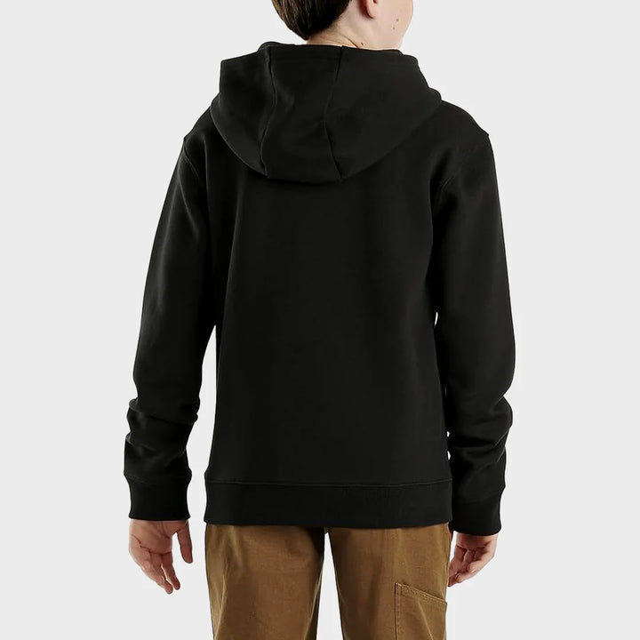 Kids Black Carhartt Text Hoodie