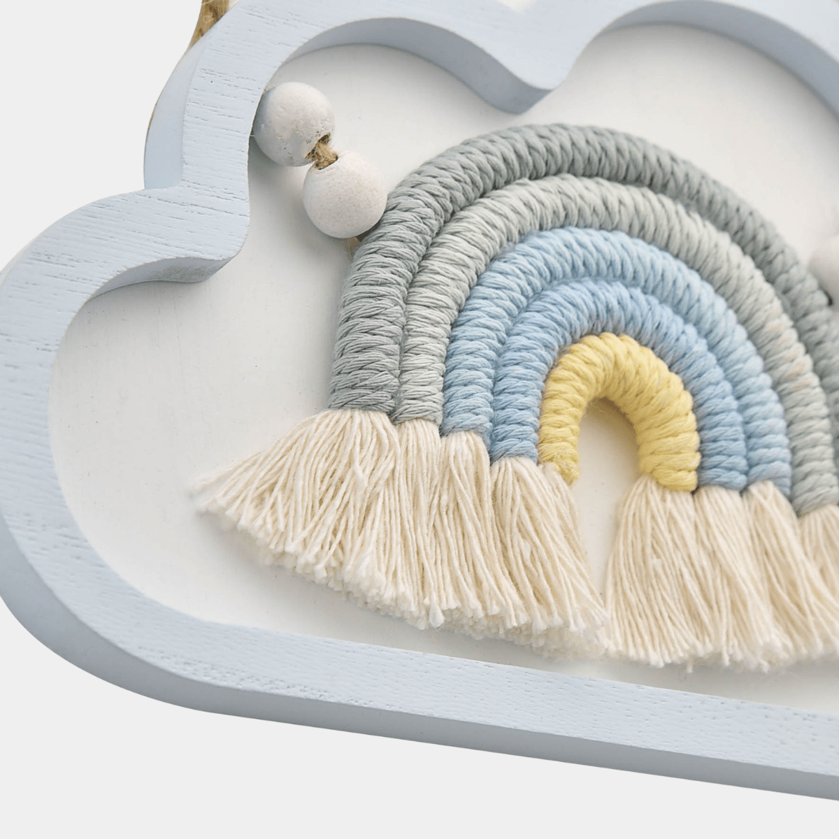 Blue Cloud Macrame Rainbow Plaque from You Know Who's
