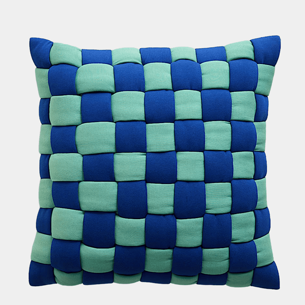 Blue Cotton Basket Weave Cushion from You Know Who's