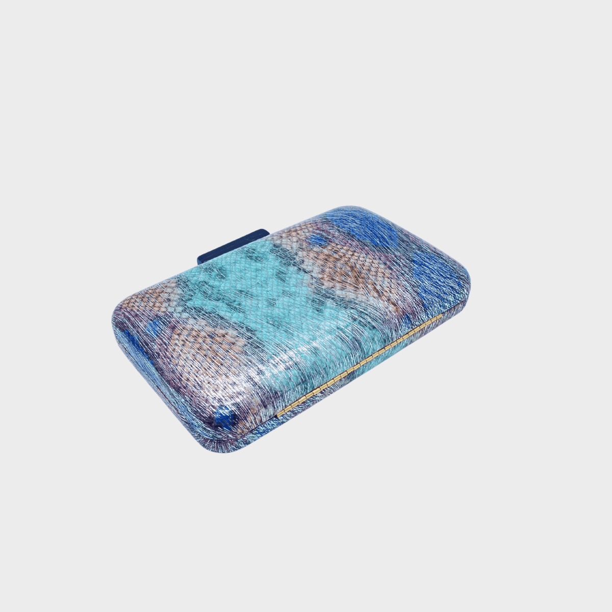 Blue Faux Snakeskin Printed Clutch from You Know Who's