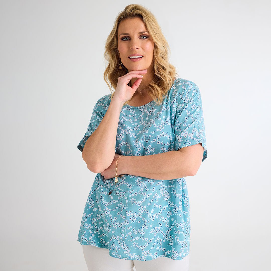 Blue Floral 1 Pocket Top from You Know Who's