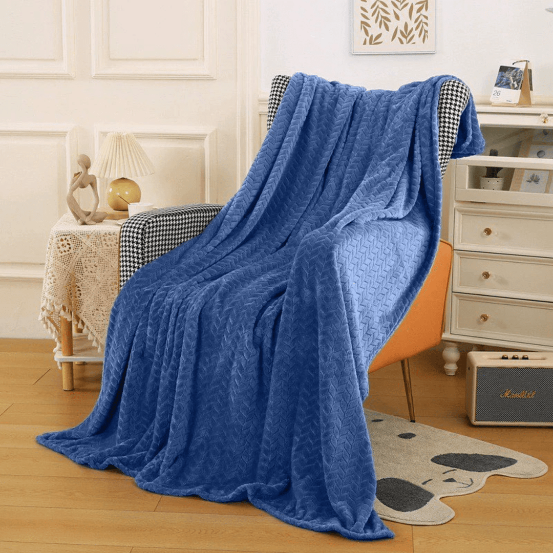 Blue Jacquard Throw 150X200CM from You Know Who's