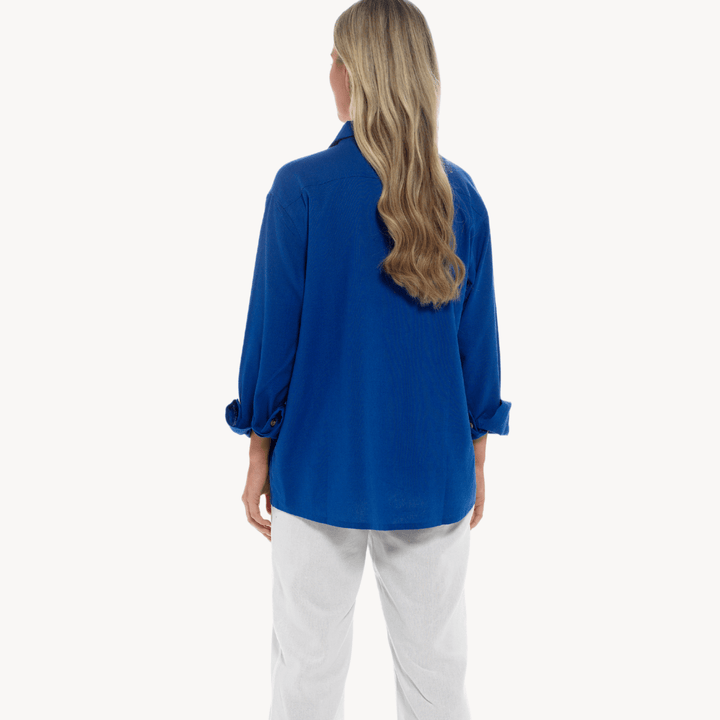 Blue Linen Mix Shirt from You Know Who's
