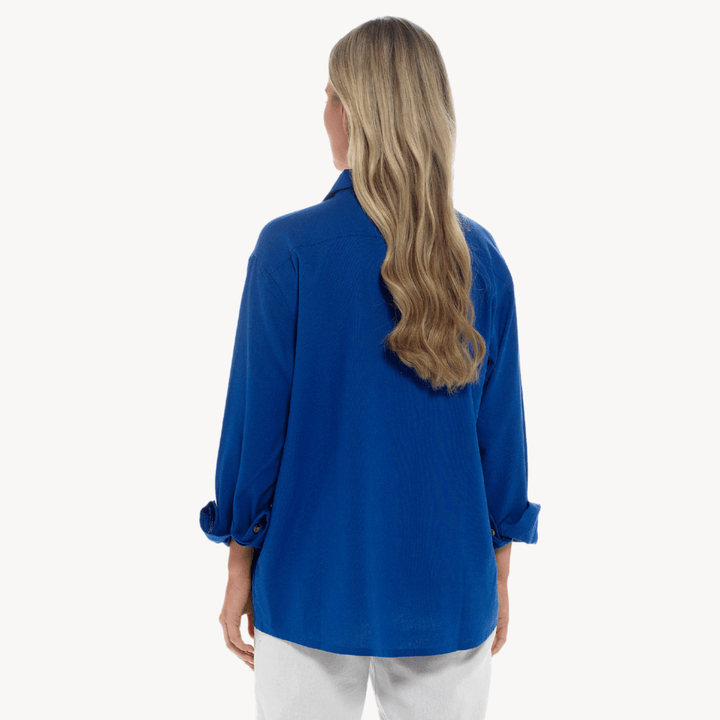 Blue Linen Mix Shirt from You Know Who's