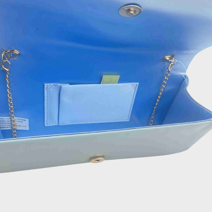 Blue Long Shell Clutch Bag from You Know Who's