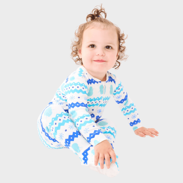 Blue Stars Snow Organic Sleepsuit from You Know Who's