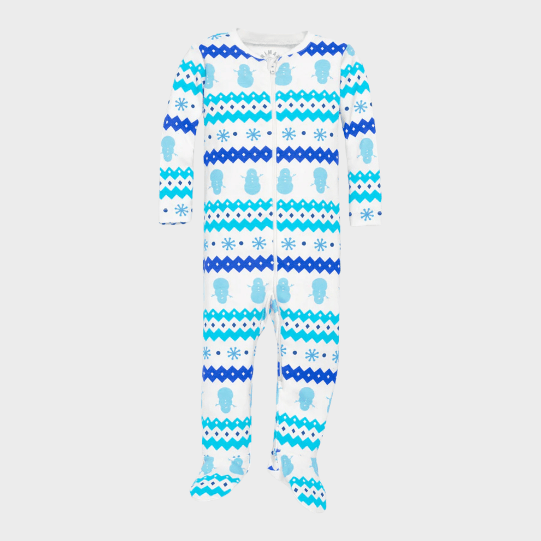 Blue Stars Snow Organic Sleepsuit from You Know Who's