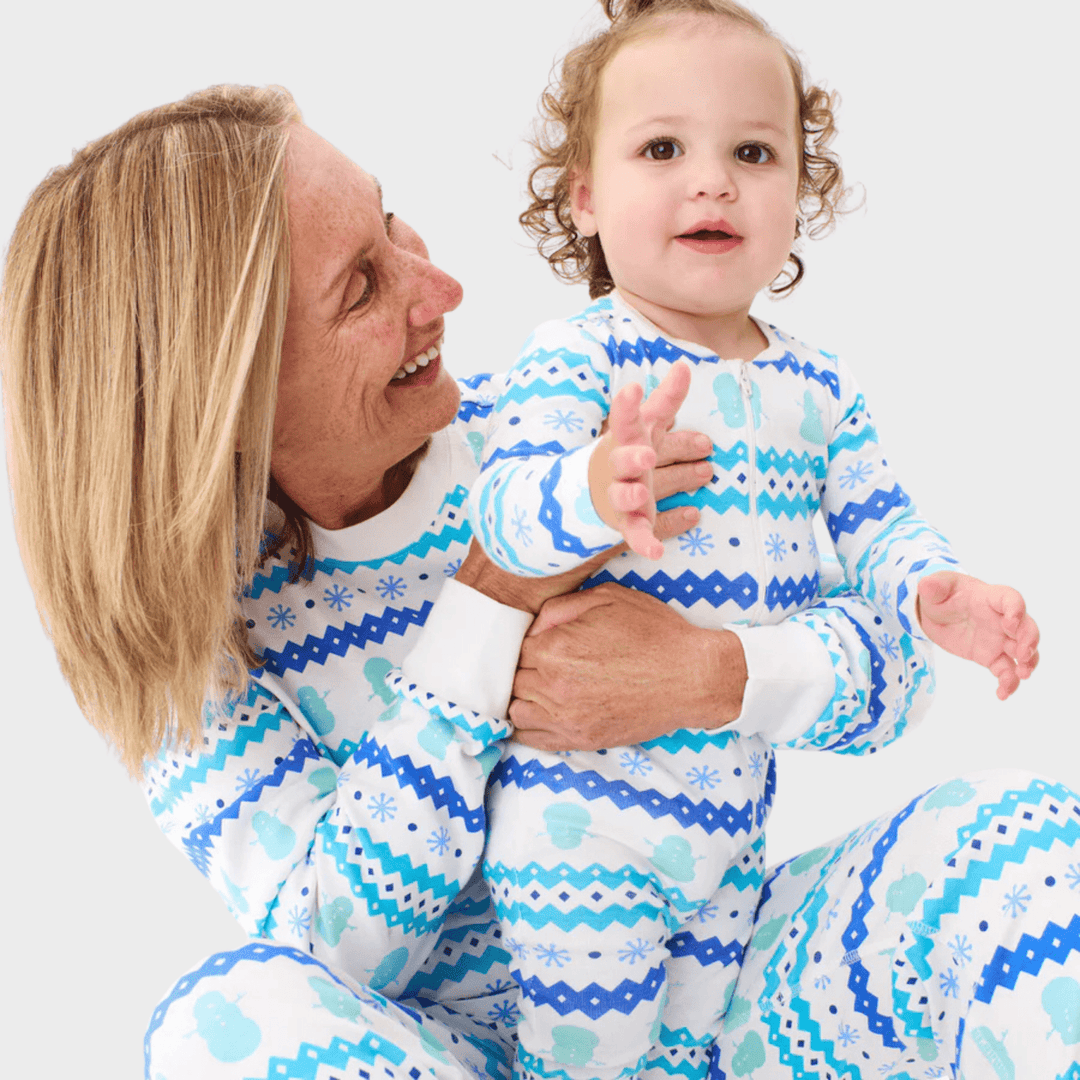 Blue Stars Snow Organic Sleepsuit from You Know Who's