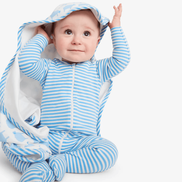 Blue Striped Unisex Sleepsuits from You Know Who's