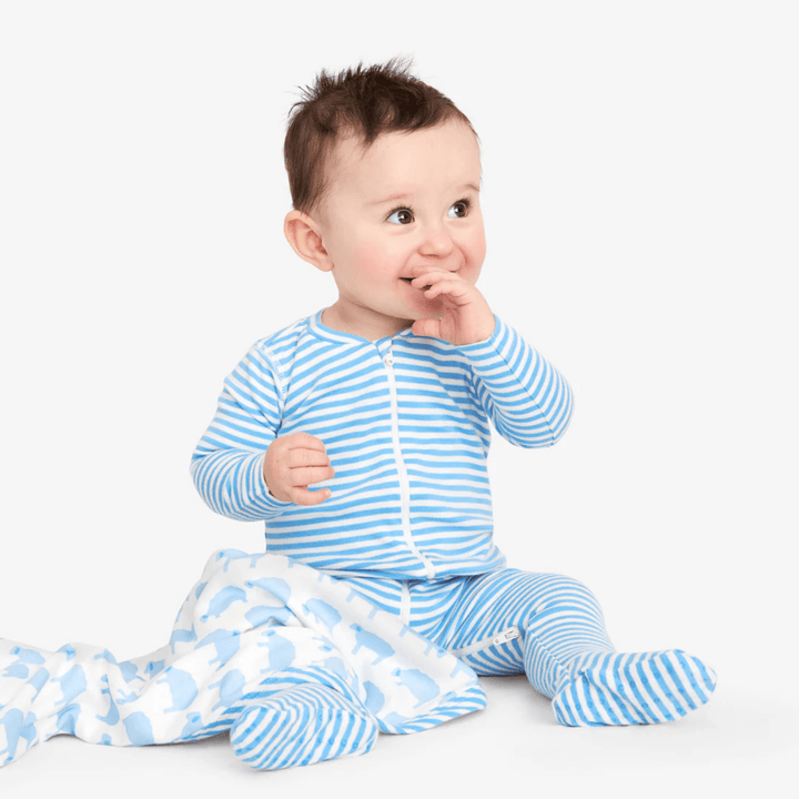 Blue Striped Unisex Sleepsuits from You Know Who's