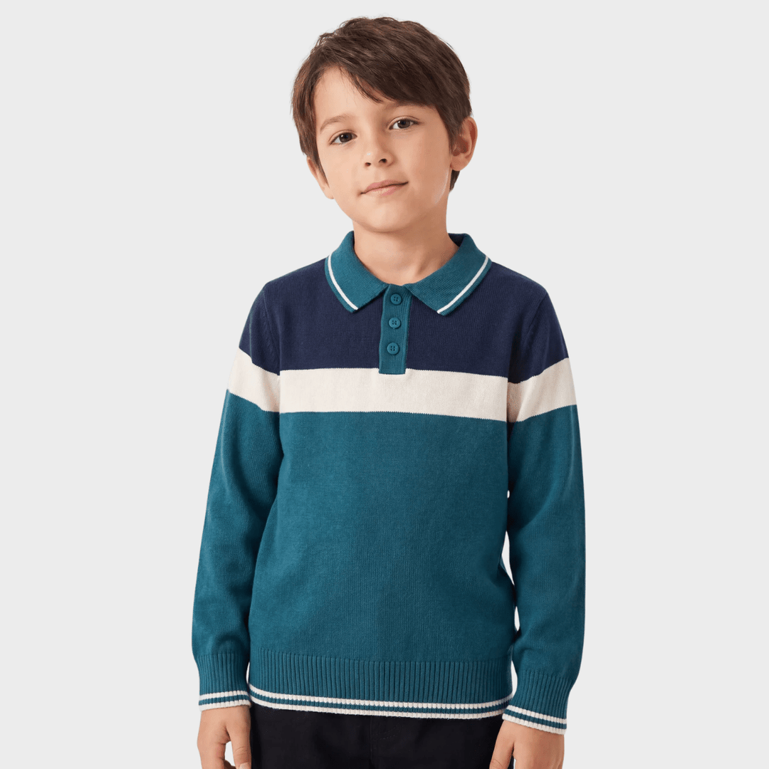 Boys Block Stripe Polo from You Know Who's