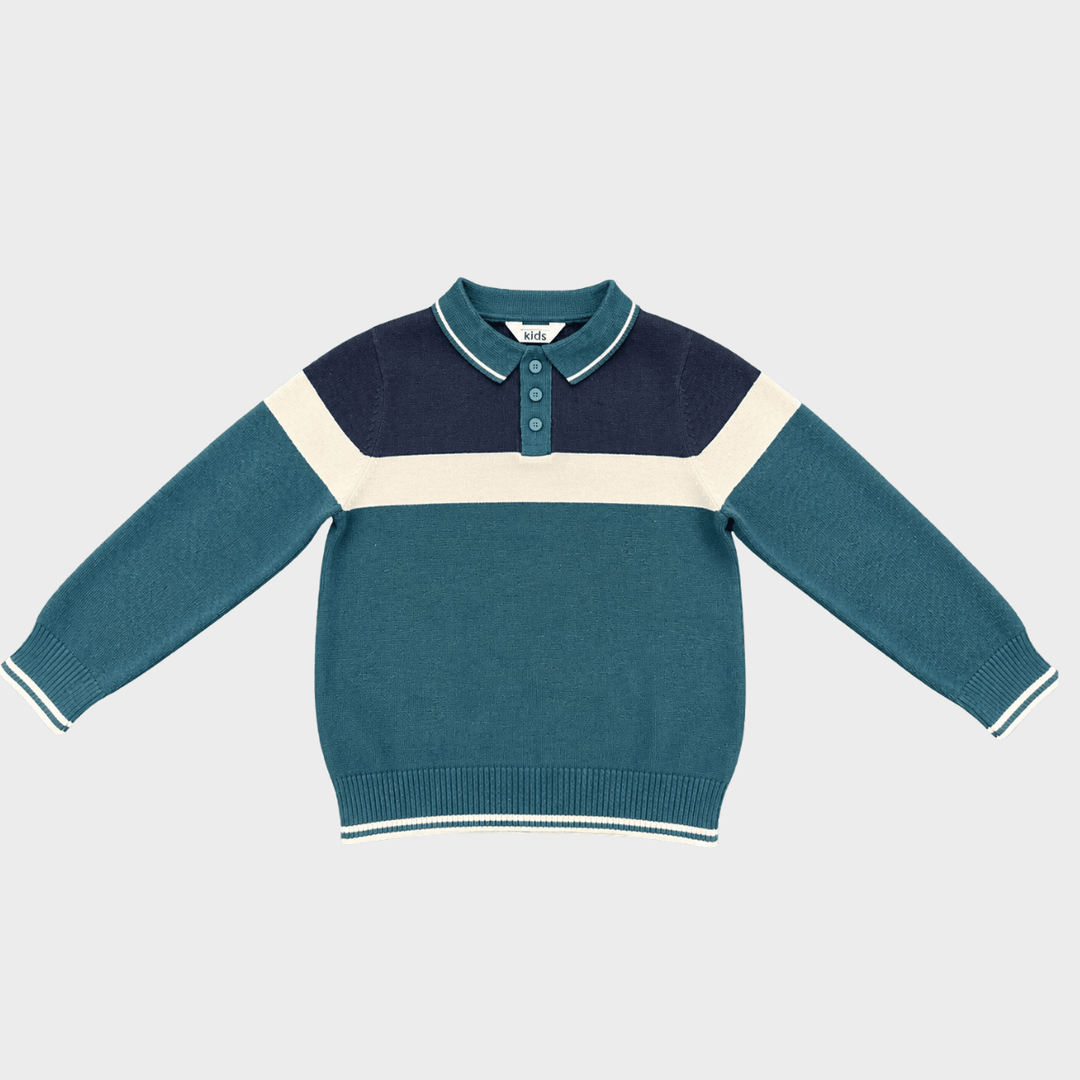 Boys Block Stripe Polo from You Know Who's