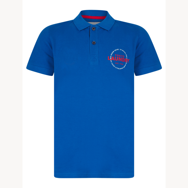 Boys Blue Print Polo Shirt from You Know Who's