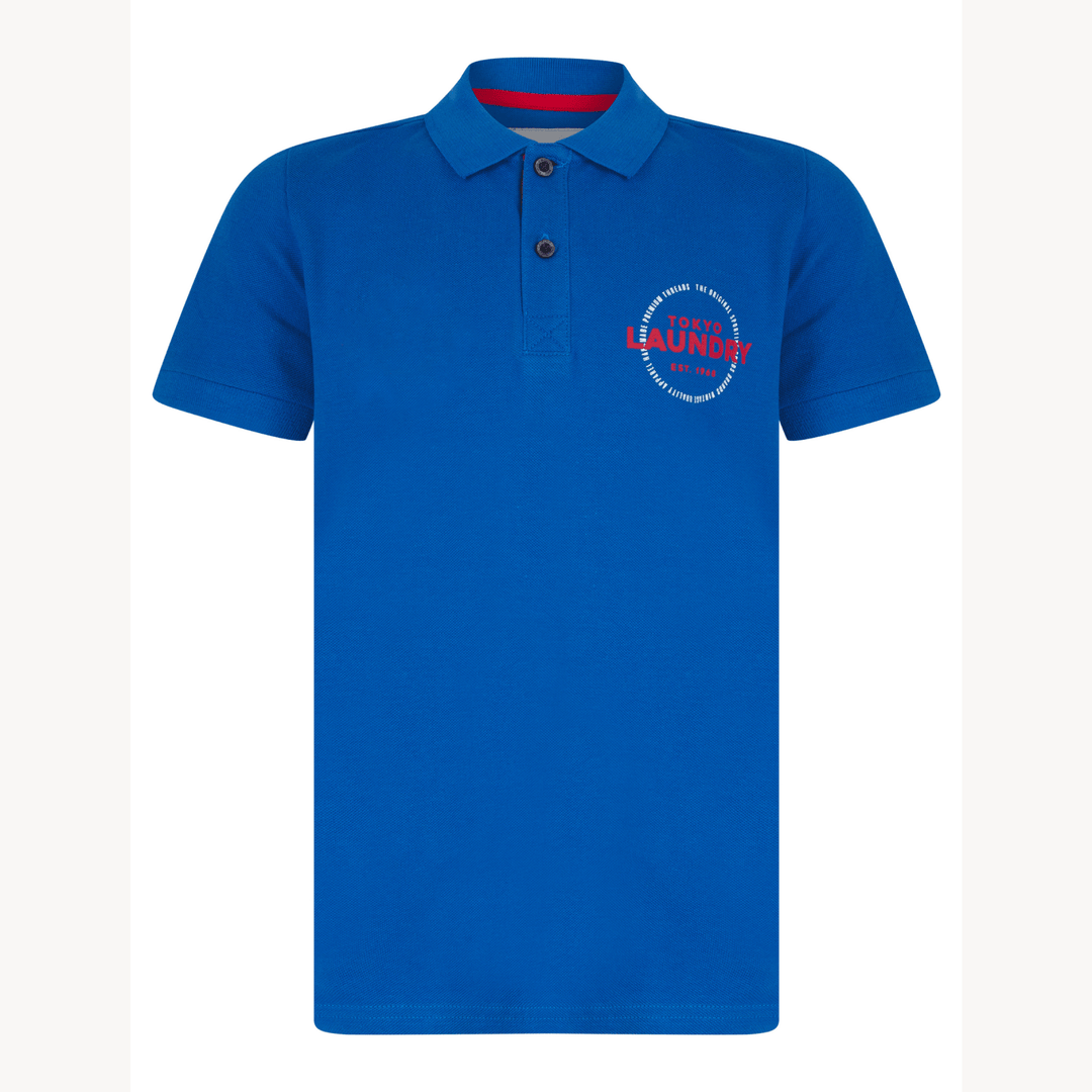 Boys Blue Print Polo Shirt from You Know Who's