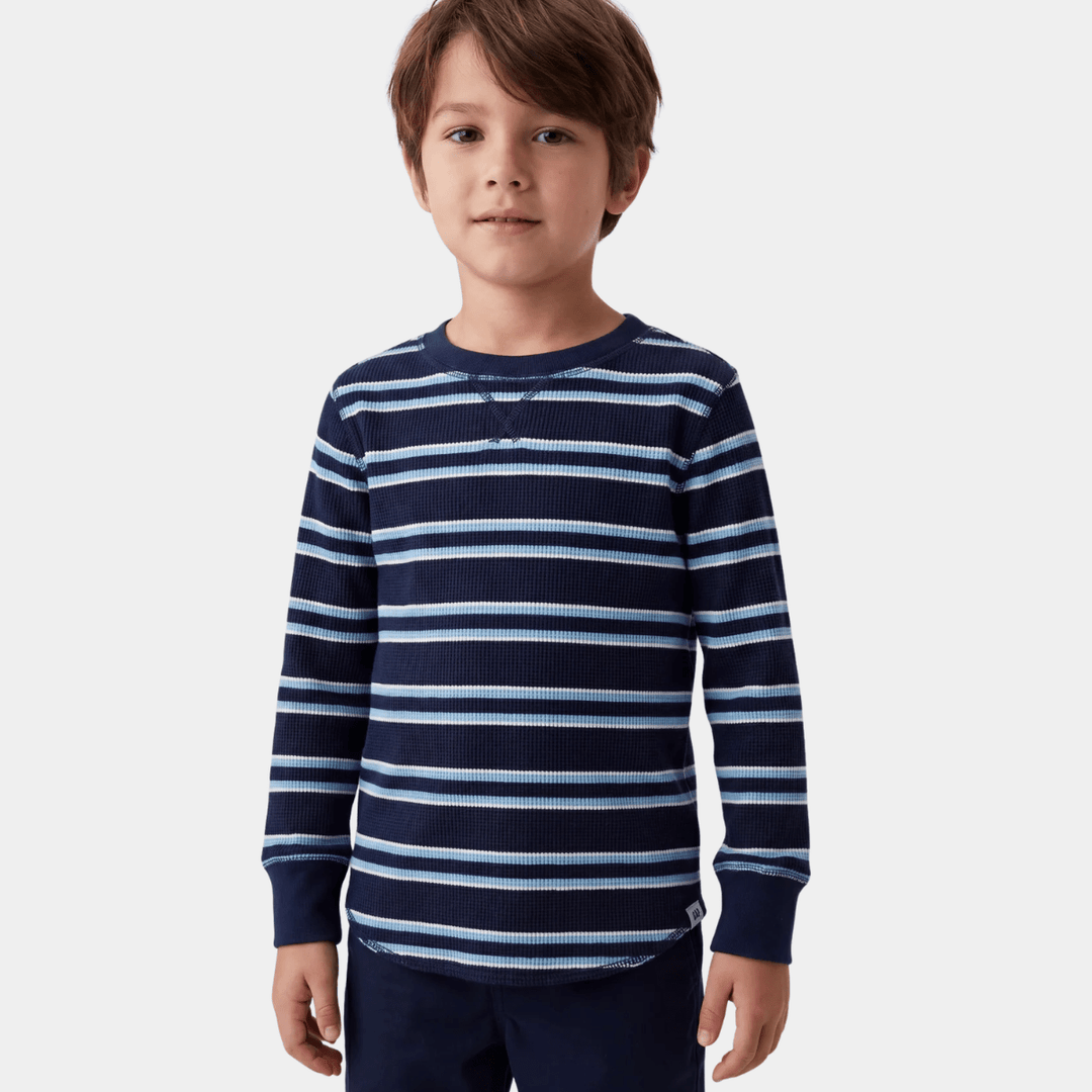 Boys Blue Stripe GAP Long Sleeve T-shirt from You Know Who's