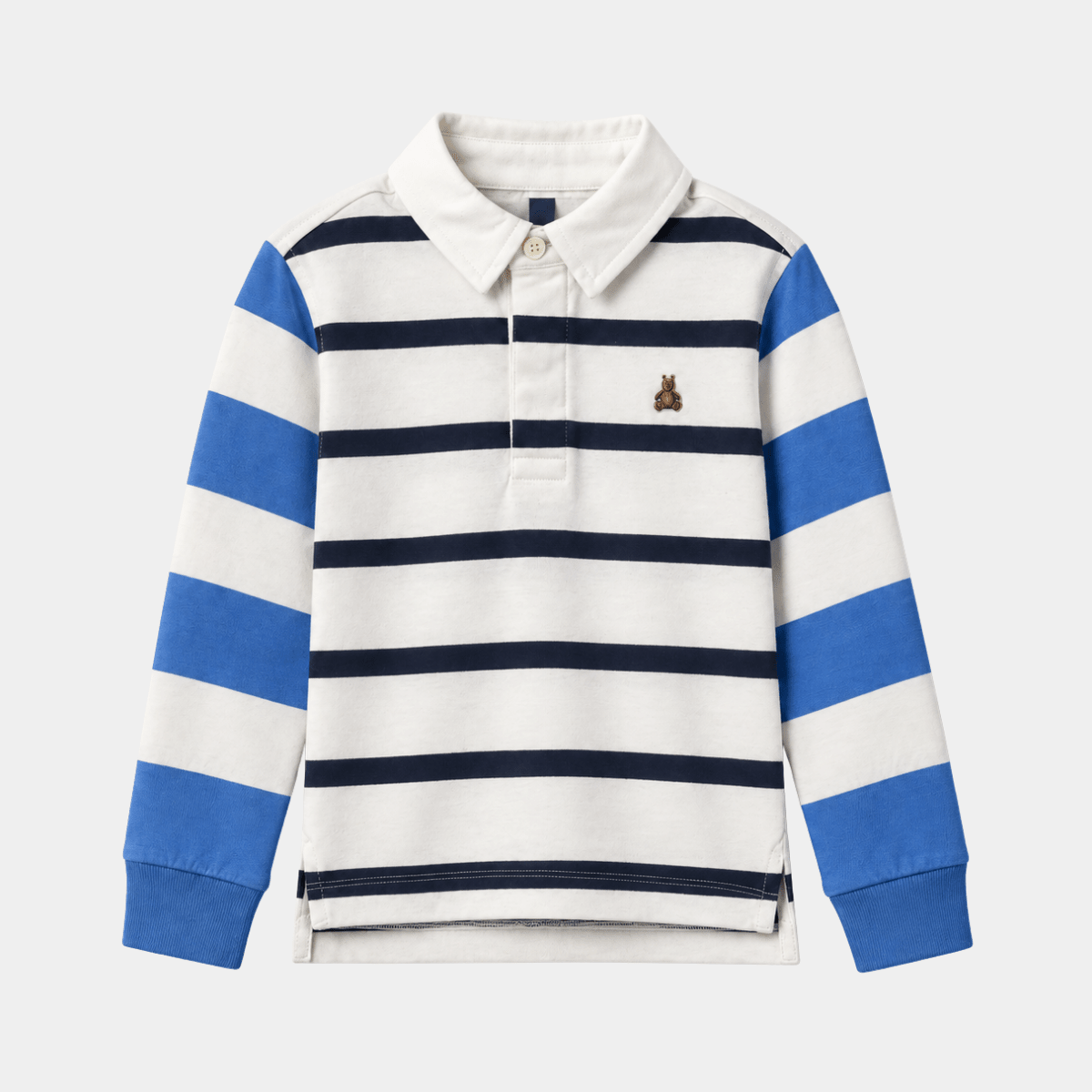 Boys Blue Striped Collar Polo from You Know Who's