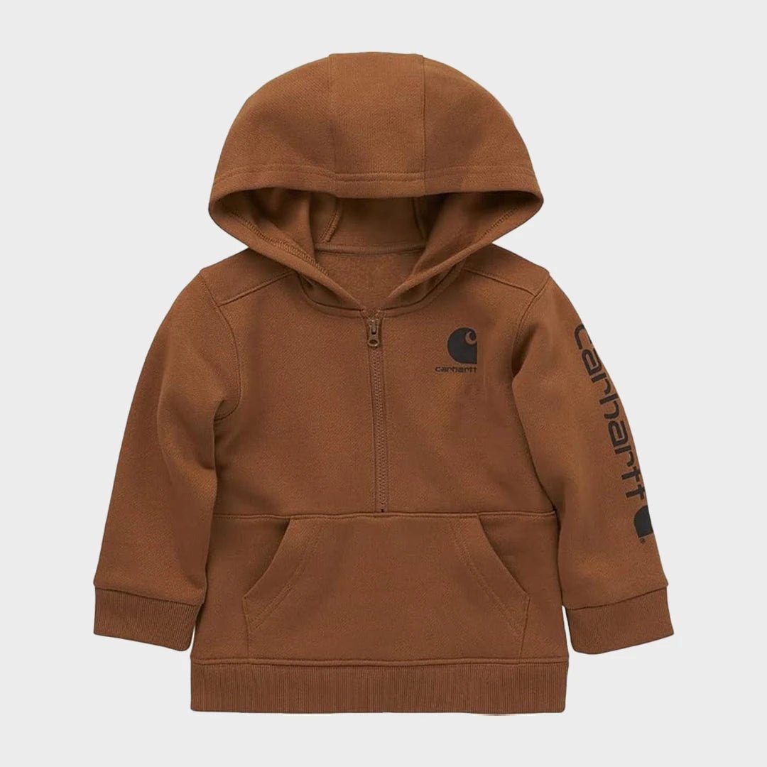 Boys Brown Carhartt 1/4 Zip Hoodie from You Know Who's