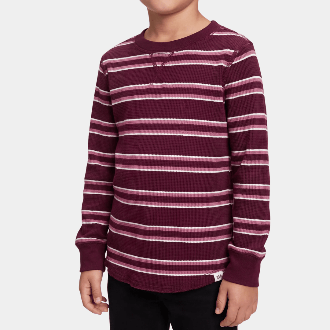 Boys Brown Stripe GAP Long Sleeve T-shirt from You Know Who's