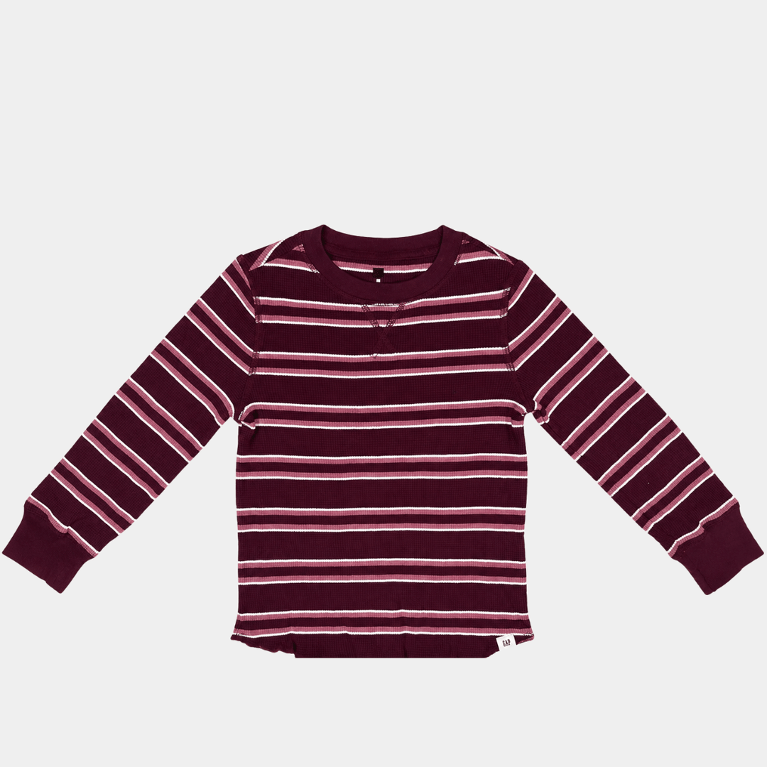 Boys Brown Stripe GAP Long Sleeve T-shirt from You Know Who's