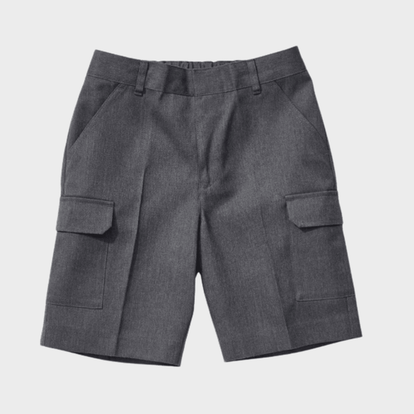 Boys Cargo Grey School Shorts from You Know Who's