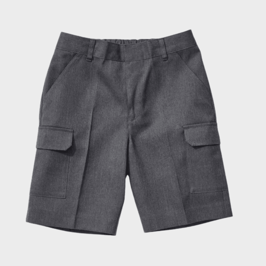 Boys Cargo Grey School Shorts from You Know Who's
