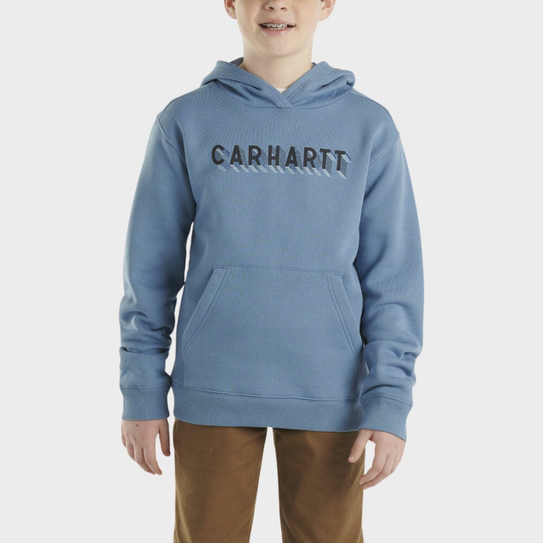 Boys Carhartt Blue 3D Text Hoodie from You Know Who's
