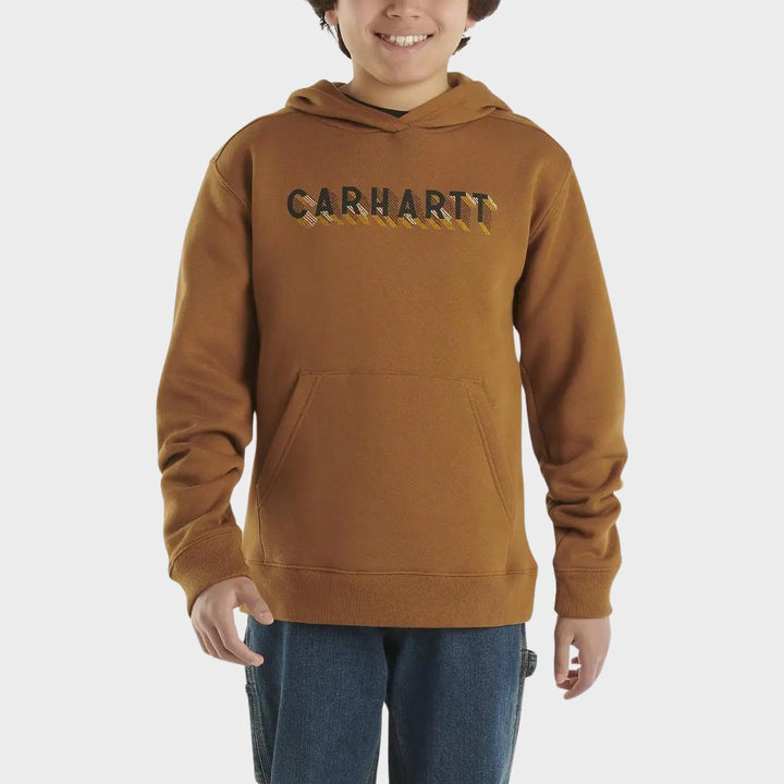 Boys Carhartt Brown 3D Text Hoodie from You Know Who's