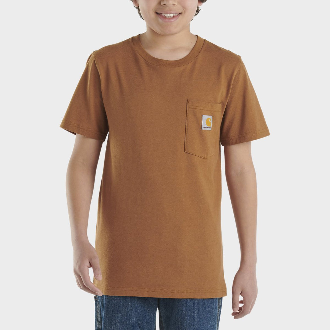 Boys Carhartt Brown T-Shirt With Pocket from You Know Who's