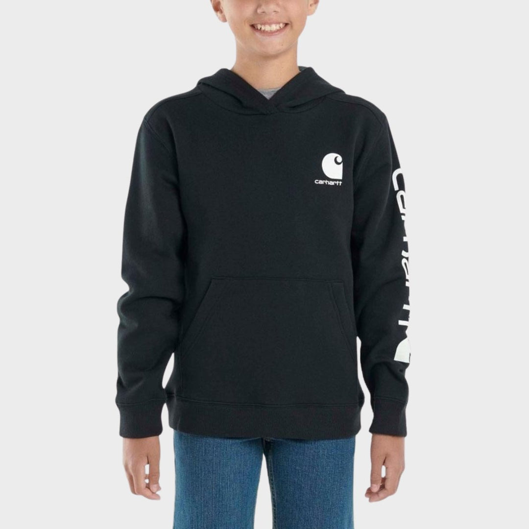 Boys Carhartt Small Logo Hoodie Black from You Know Who's