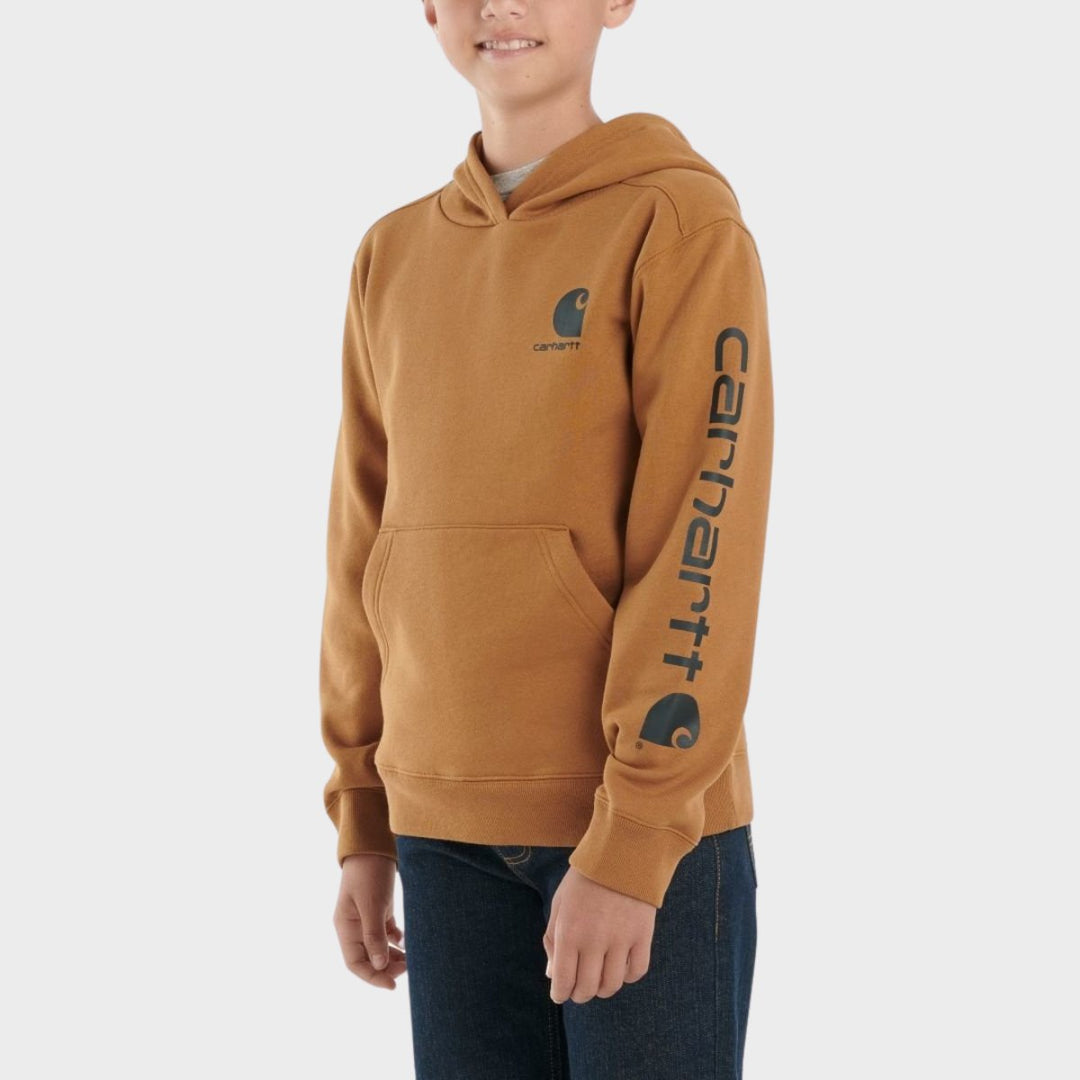 Boys Carhartt Small Logo Hoodie Brown from You Know Who's