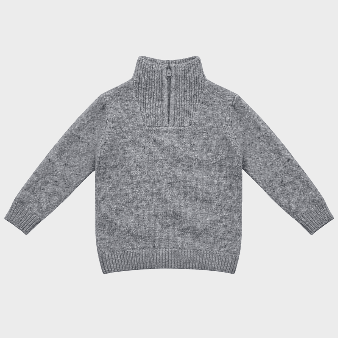 Boys Grey Cable Knit 1/4 Zip from You Know Who's