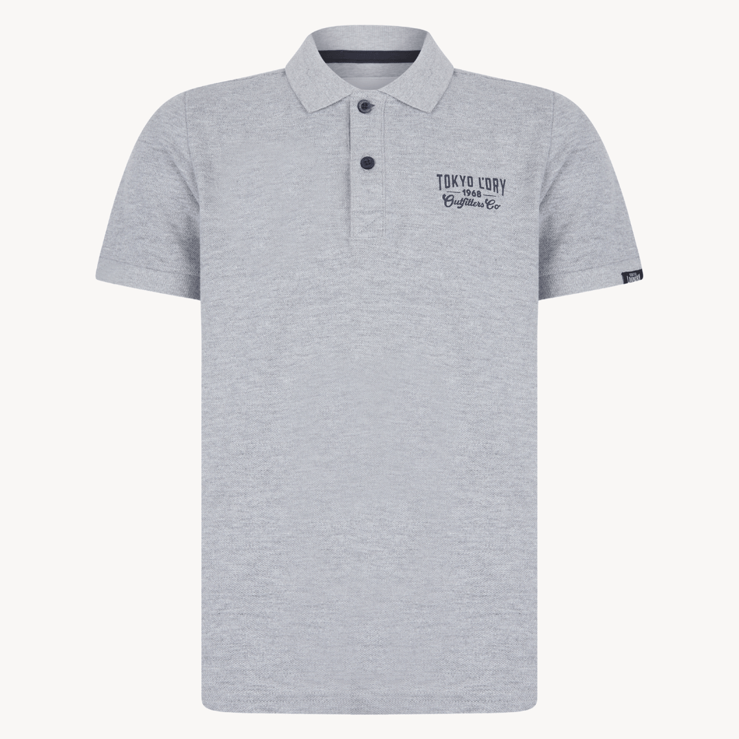Boys Grey Marl Tokyo Laundry Embroidered Polo Shirt from You Know Who's