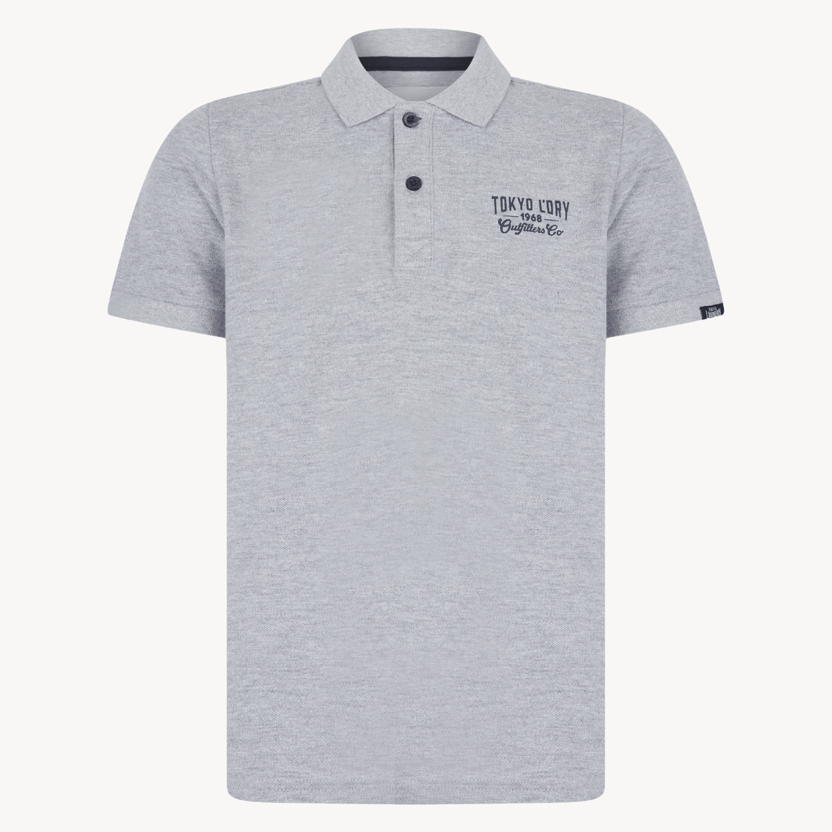 Boys Grey Marl Tokyo Laundry Embroidered Polo Shirt from You Know Who's
