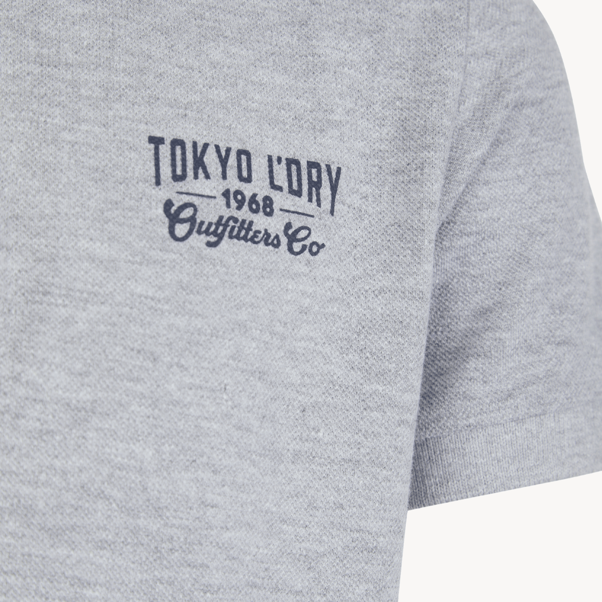 Boys Grey Marl Tokyo Laundry Embroidered Polo Shirt from You Know Who's