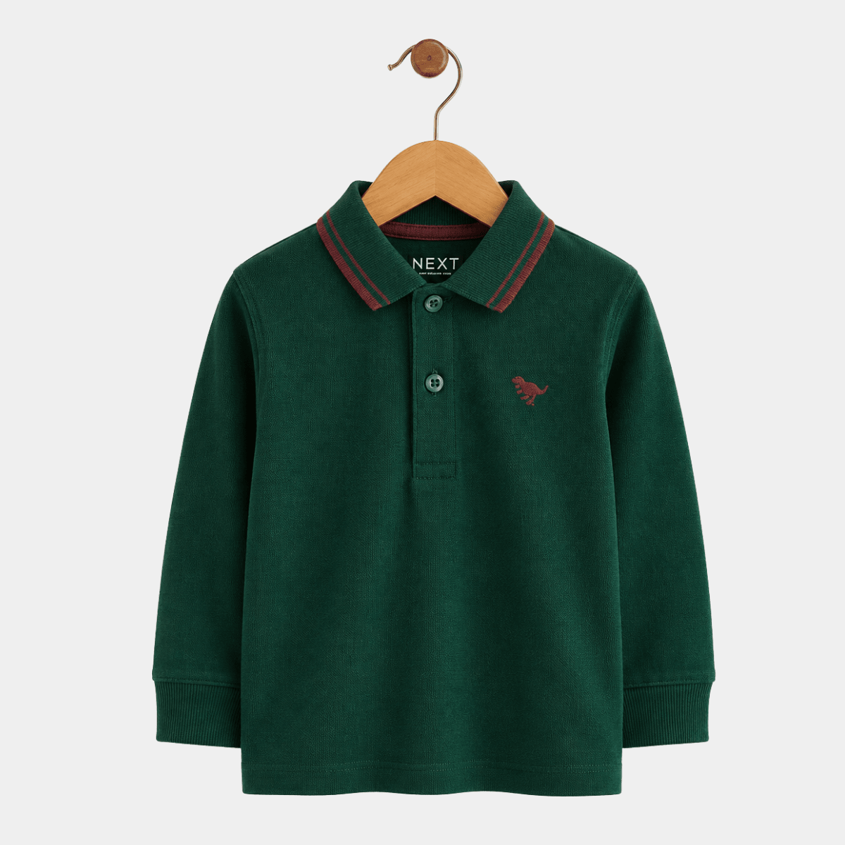 Boys Long Sleeve Tipped Collar Dino Polo from You Know Who's