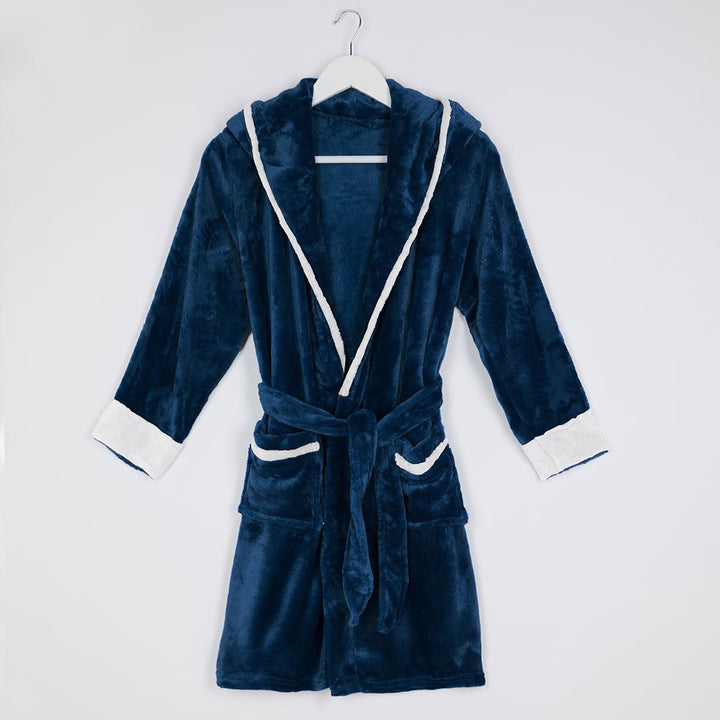 Boys Navy Hooded Dressing Gown from You Know Who's