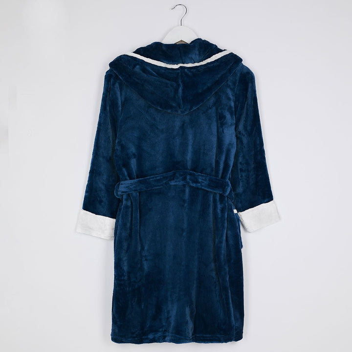 Boys Navy Hooded Dressing Gown from You Know Who's