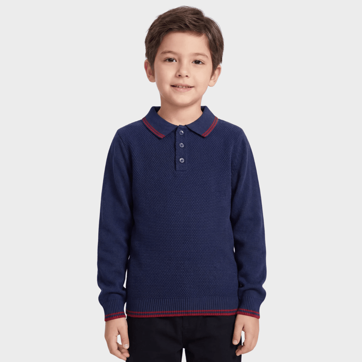 Boys Navy Polo Jumper from You Know Who's