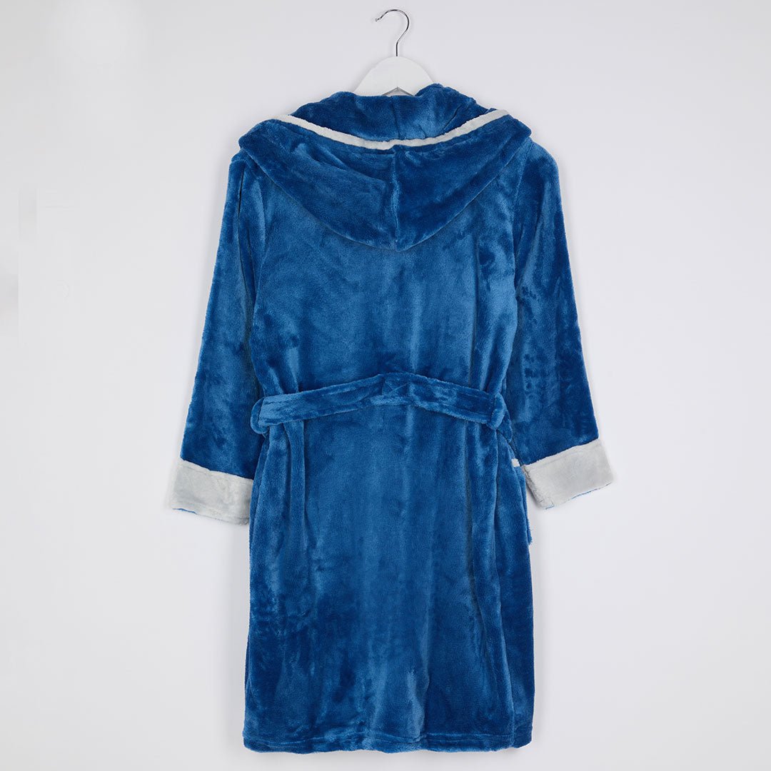 Boys Royal Blue Hooded Dressing Gown from You Know Who's