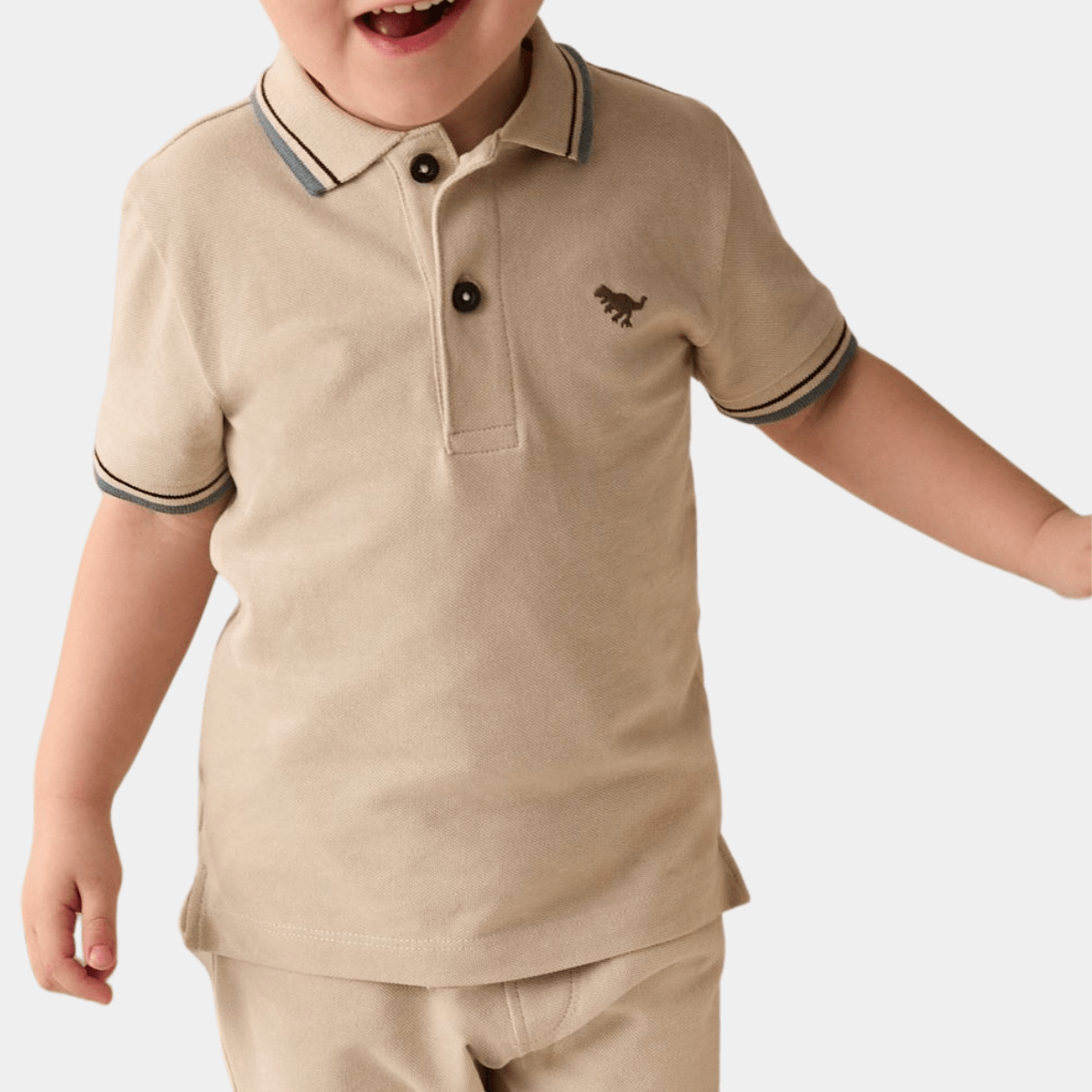 Boys Tipped Collar Dino Polo from You Know Who's