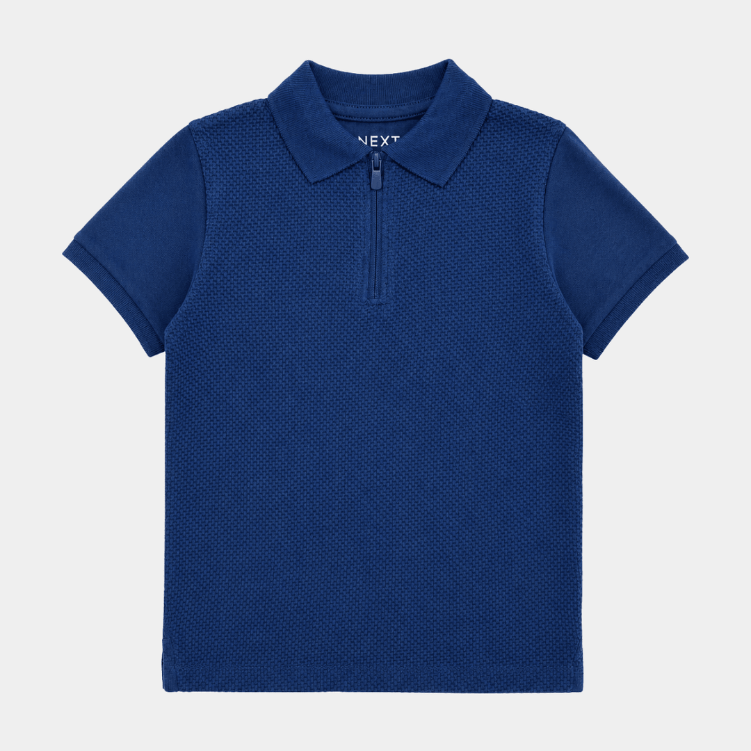 Boys Zip Neck Textured Polo from You Know Who's