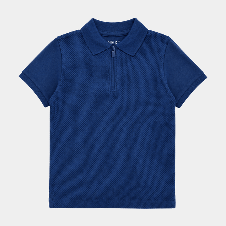 Boys Zip Neck Textured Polo from You Know Who's