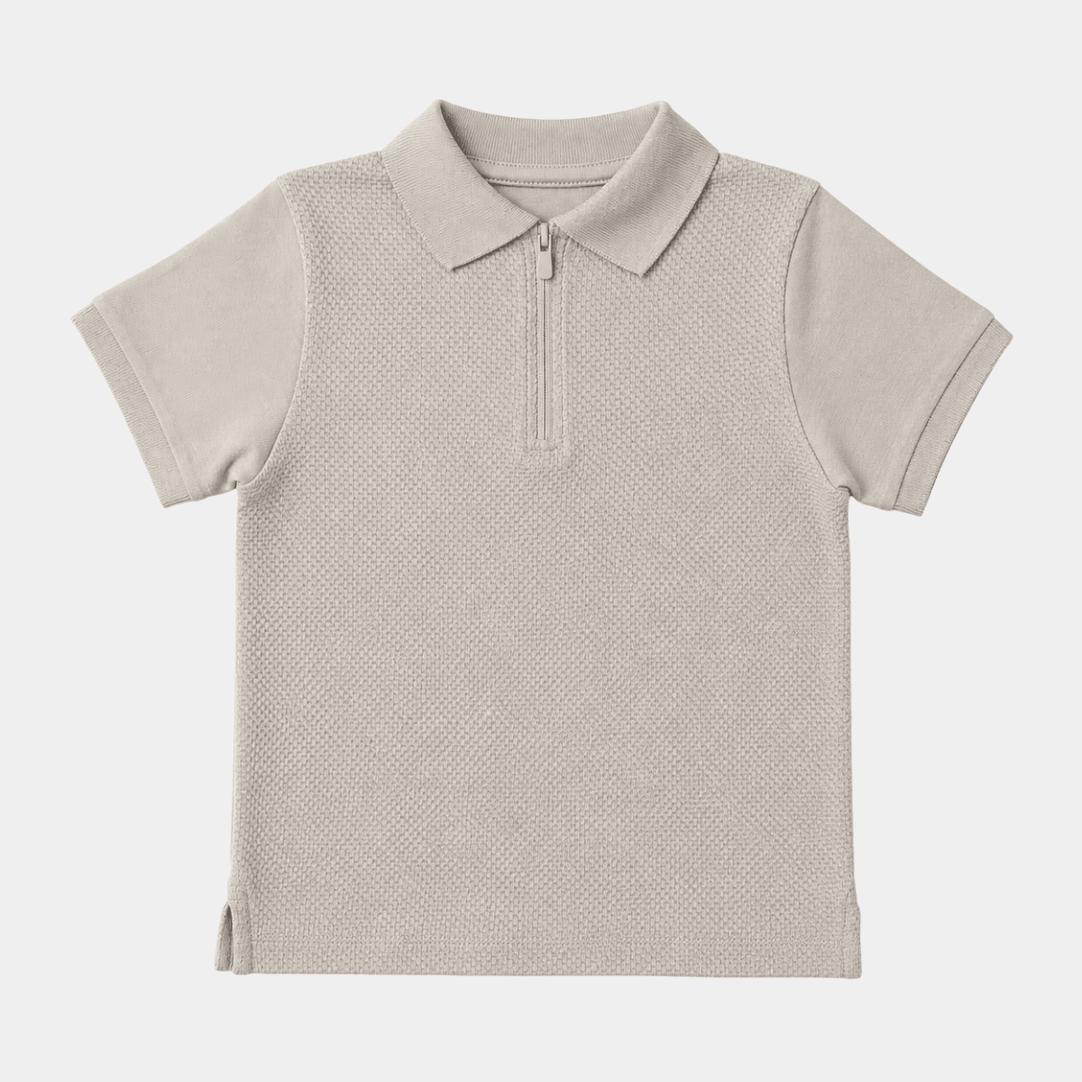 Boys Zip Neck Textured Polo from You Know Who's